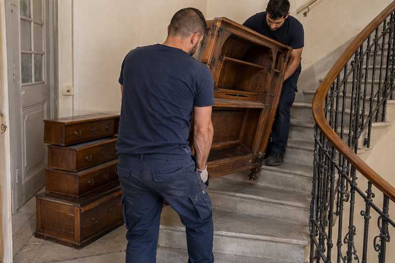 Secrétaire en noyer sans abattant ni tiroirs, mis sur chant au tournant